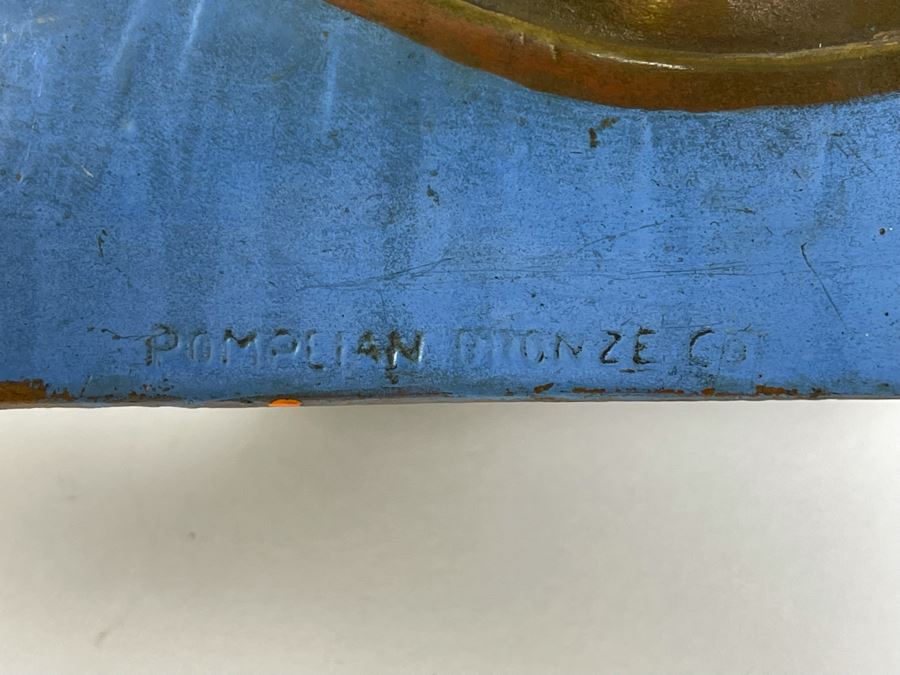 Pair Of Art Deco 1915 Bronze Clad Bust Of Woman From Pompeian Bronze Co 8.5W [Photo 9]