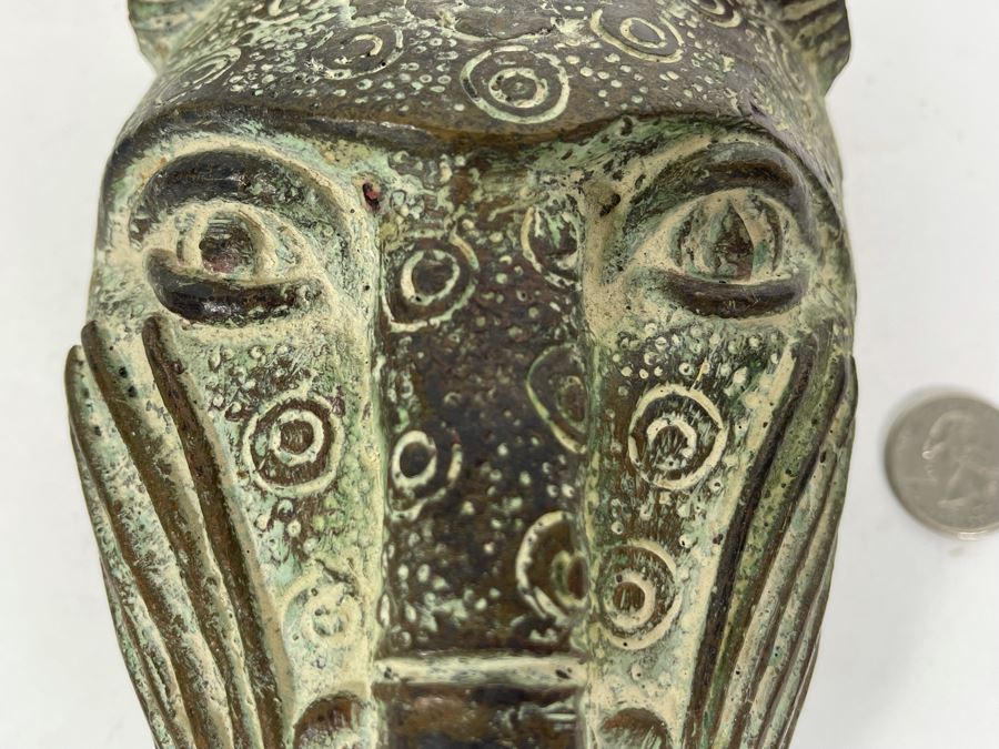 Vintage Benin African Panther Sculpture 4W X 7.5H [Photo 5]