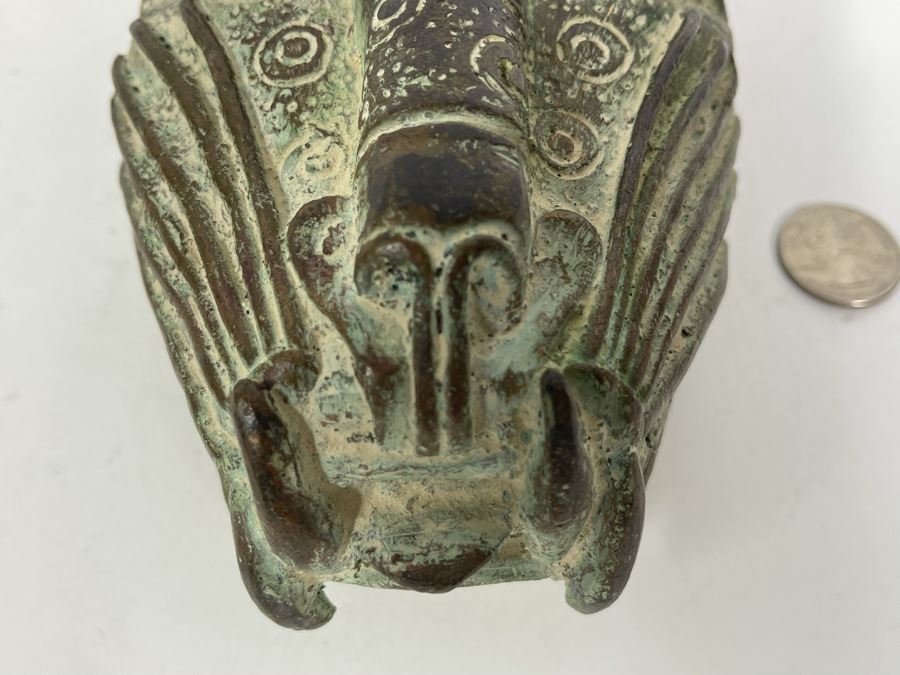 Vintage Benin African Panther Sculpture 4W X 7.5H [Photo 6]