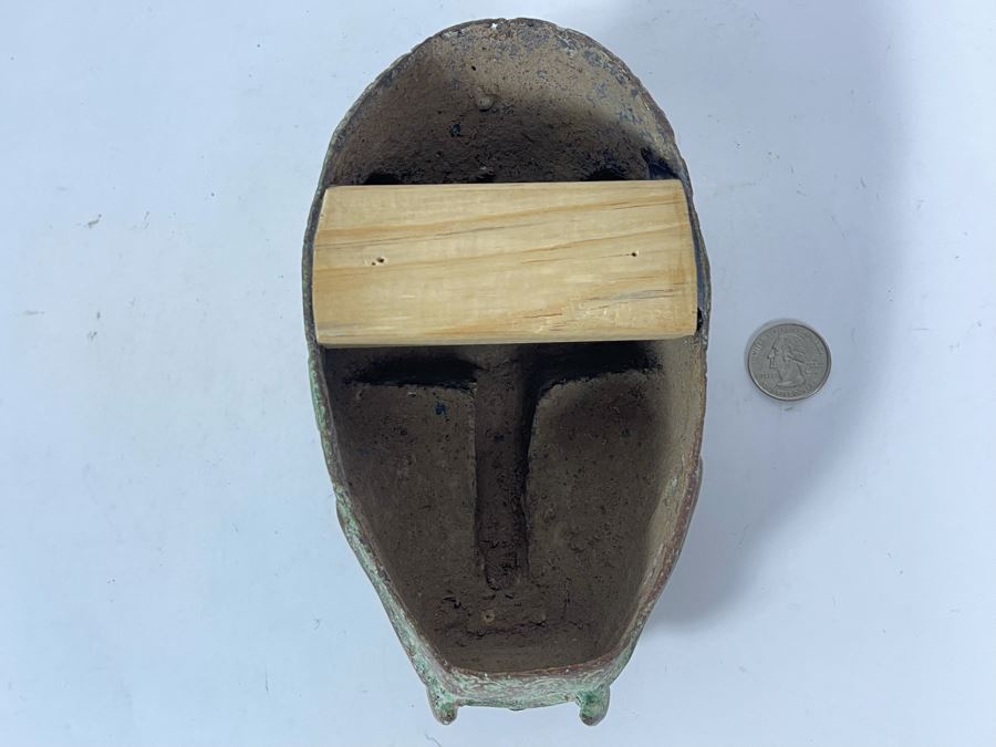 Vintage Benin African Panther Sculpture 4W X 7.5H [Photo 8]