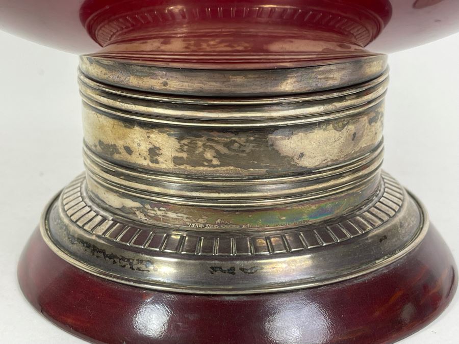 Wallace Sterling Silver Footed Centerpiece Wooden Bowl 12.5W X 6.25H [Photo 7]