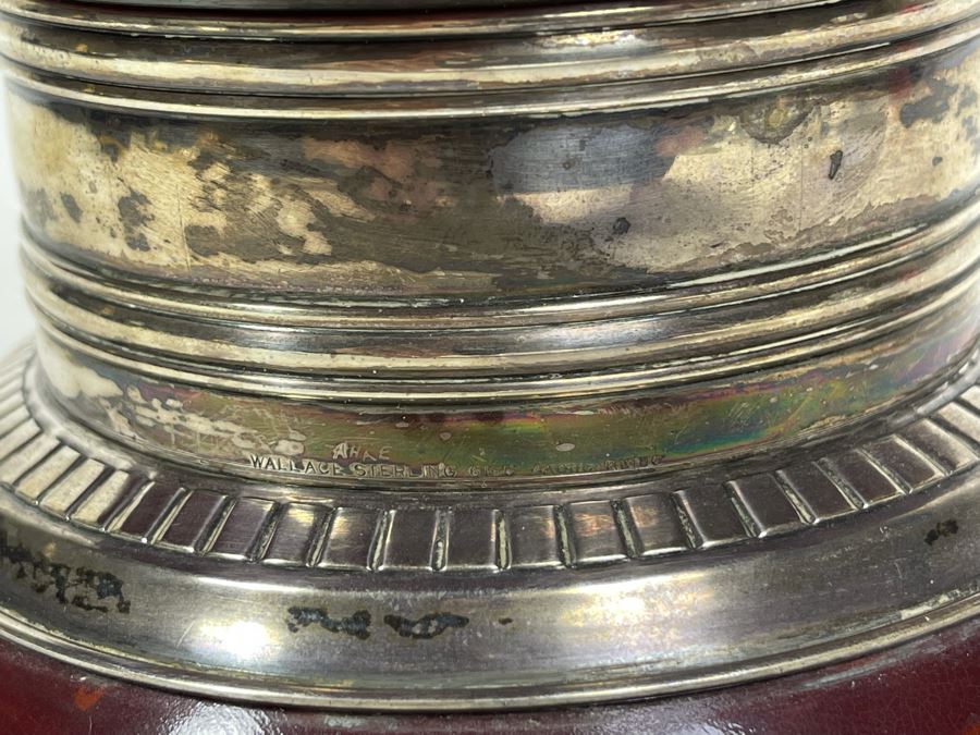 Wallace Sterling Silver Footed Centerpiece Wooden Bowl 12.5W X 6.25H [Photo 9]