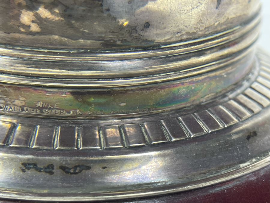 Wallace Sterling Silver Footed Centerpiece Wooden Bowl 12.5W X 6.25H [Photo 11]