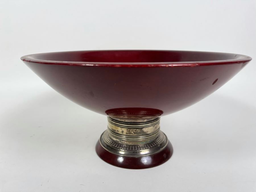 Wallace Sterling Silver Footed Centerpiece Wooden Bowl 12.5W X 6.25H [Photo 15]