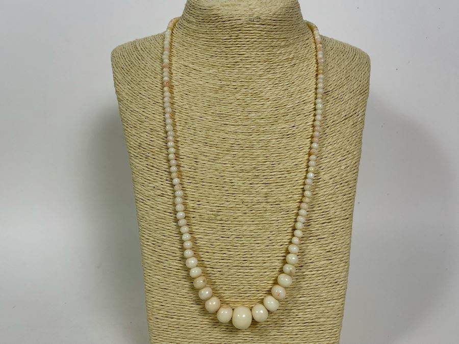 Graduated Coral Bead 25' Necklace 14mm-4mm Beads [Photo 3]