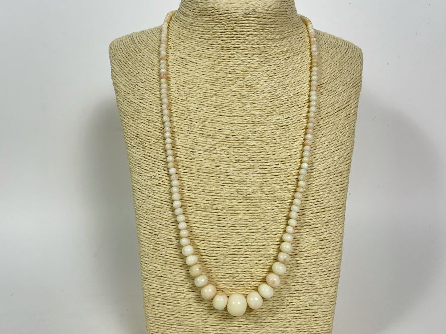 Graduated Coral Bead 25' Necklace 14mm-4mm Beads [Photo 1]