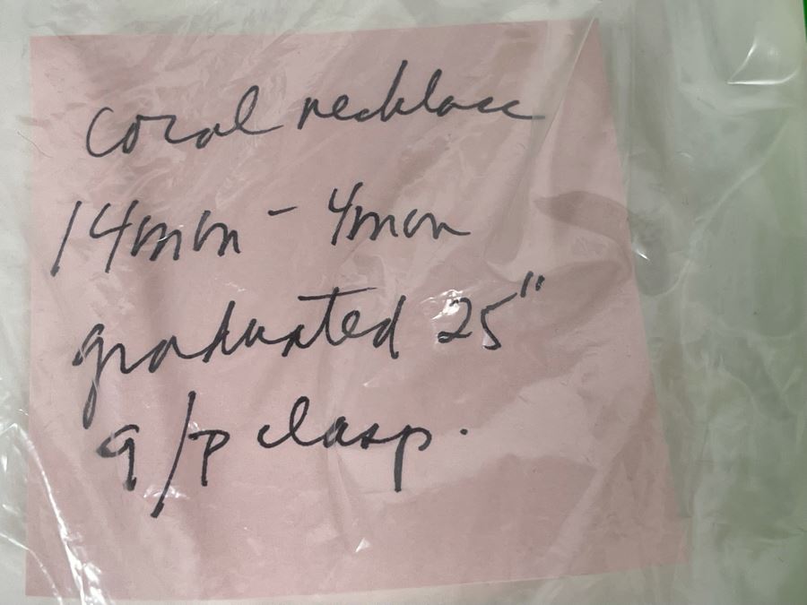 Graduated Coral Bead 25' Necklace 14mm-4mm Beads [Photo 7]