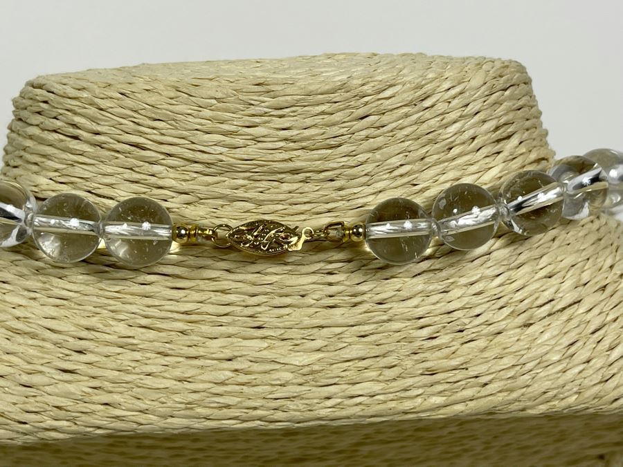 Quartz Bead 18' Necklace With 14k Gold Clasp 10mm Beads [Photo 5]