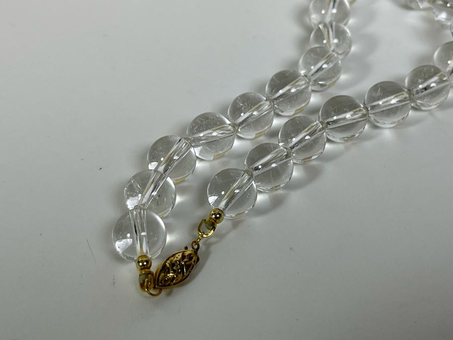 Quartz Bead 18' Necklace With 14k Gold Clasp 10mm Beads [Photo 6]