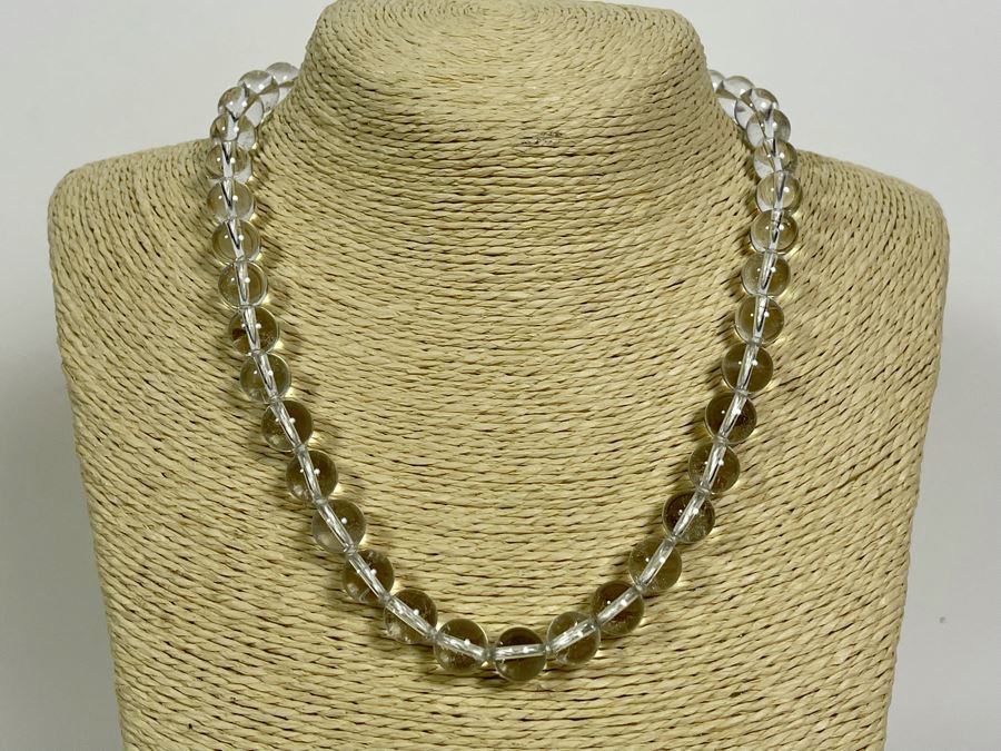 Quartz Bead 18' Necklace With 14k Gold Clasp 10mm Beads [Photo 2]