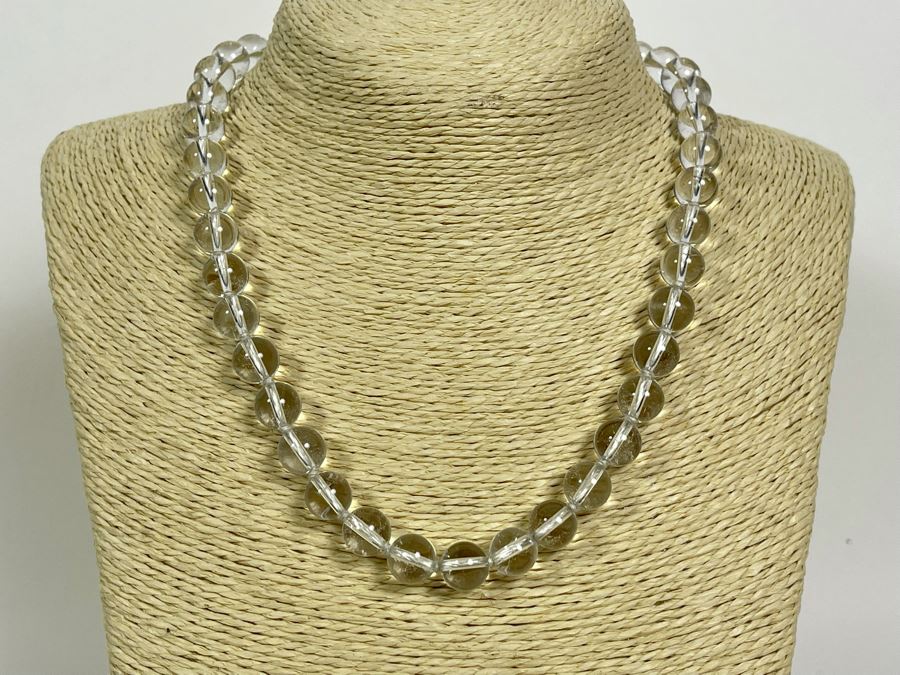 Quartz Bead 18' Necklace With 14k Gold Clasp 10mm Beads [Photo 3]