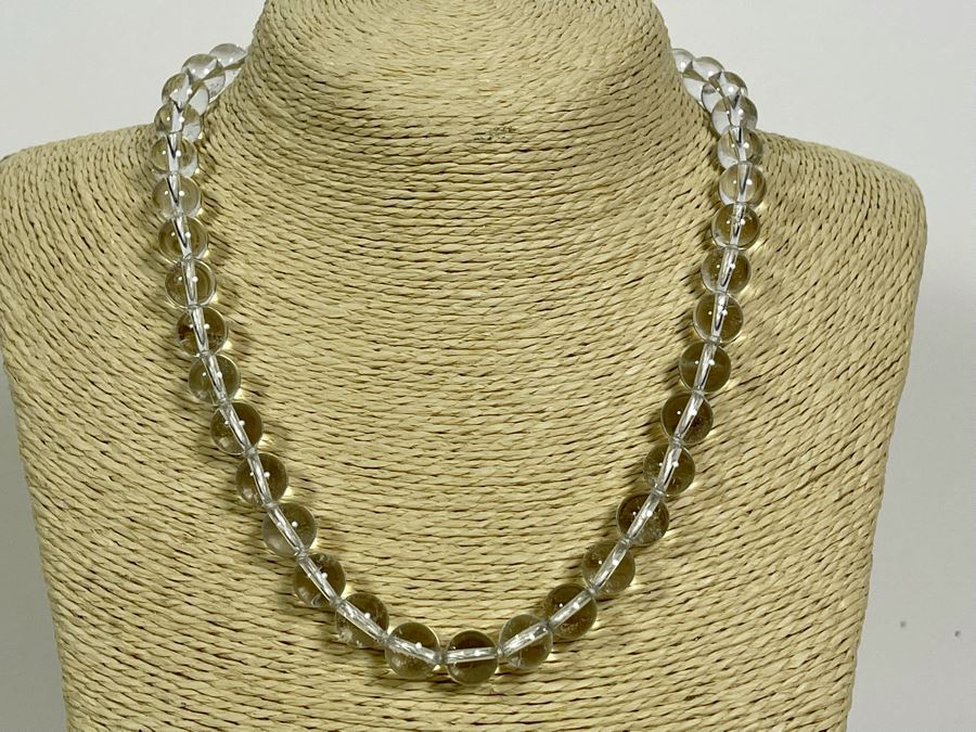 Quartz Bead 18' Necklace With 14k Gold Clasp 10mm Beads [Photo 1]