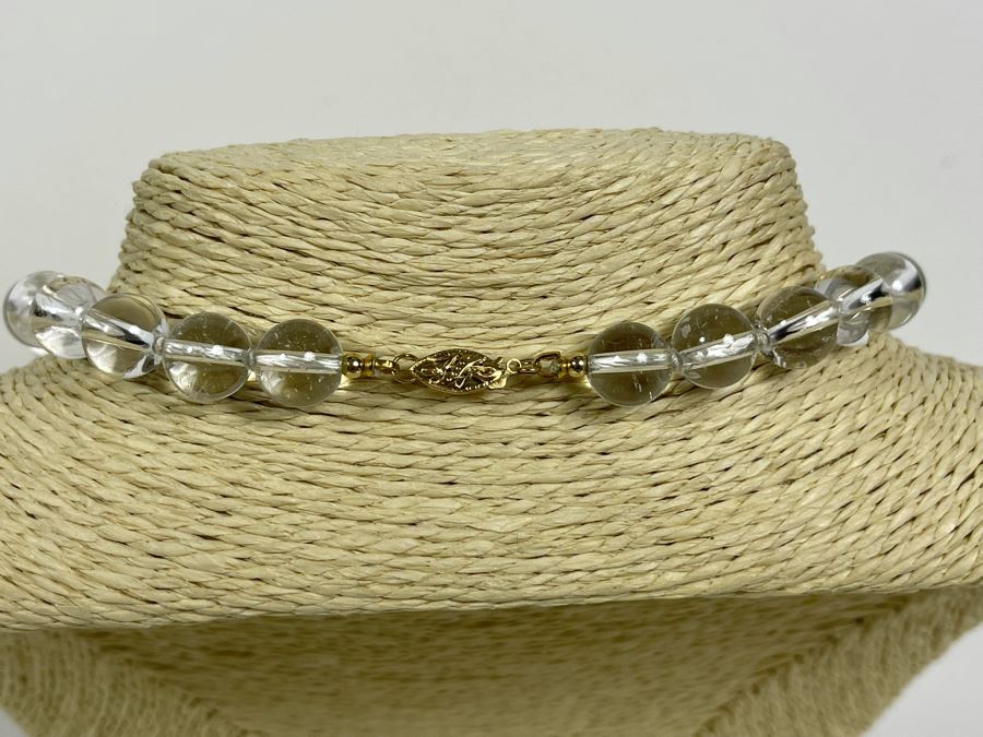 Quartz Bead 18' Necklace With 14k Gold Clasp 10mm Beads [Photo 4]