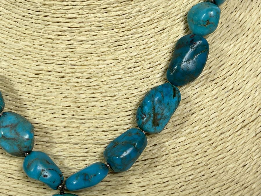 Enhanced Turquoise 16'-18' Necklace With Sterling Silver Clasp [Photo 6]