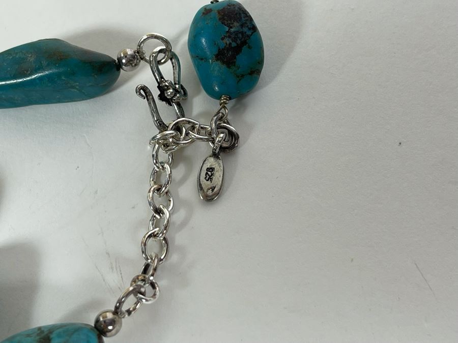 Enhanced Turquoise 16'-18' Necklace With Sterling Silver Clasp [Photo 8]