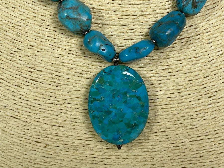 Enhanced Turquoise 16'-18' Necklace With Sterling Silver Clasp [Photo 5]