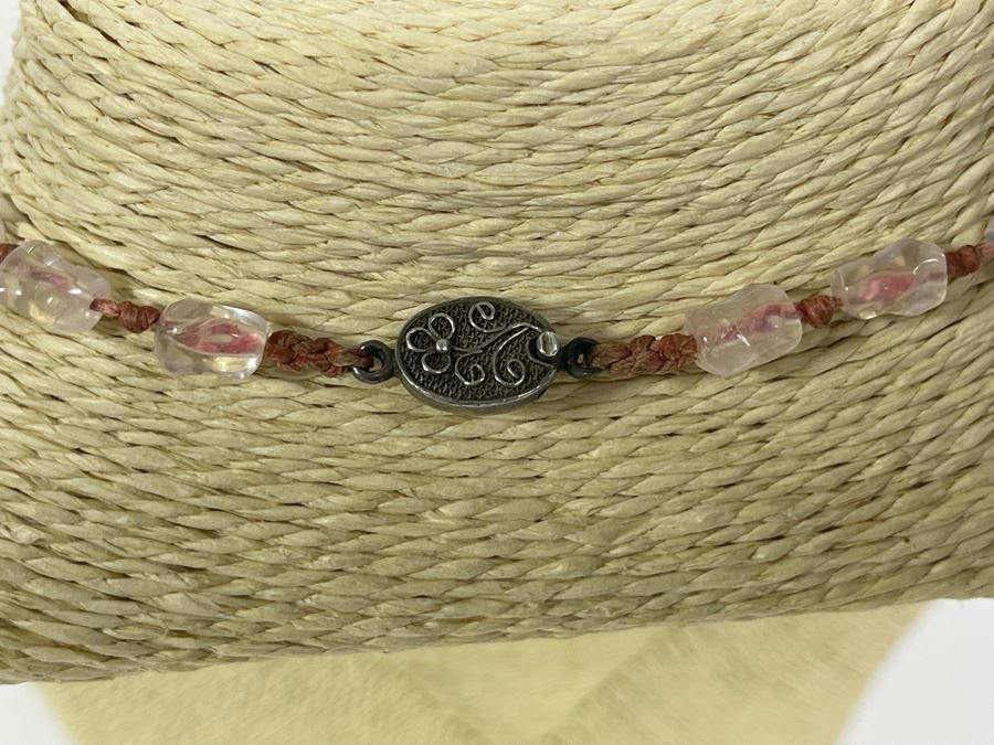 Baroque Rose Quartz 26' Necklace With Sterling Silver Clasp 10-6mm [Photo 4]