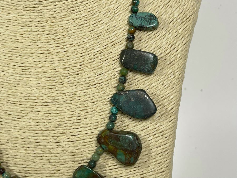 Chinese Turquoise 18'-20' Necklace With Sterling Silver Clasp [Photo 4]