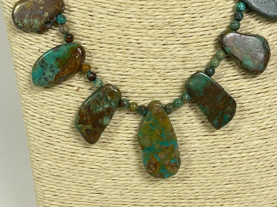 Chinese Turquoise 18'-20' Necklace With Sterling Silver Clasp [Photo 3]