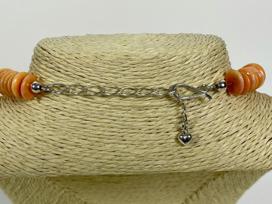 Orange Coral Bead 17'-20' Necklace 10mm Enhanced Beads [Photo 5]