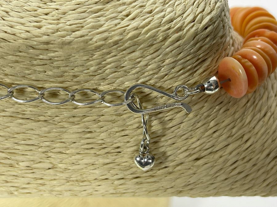 Orange Coral Bead 17'-20' Necklace 10mm Enhanced Beads [Photo 6]