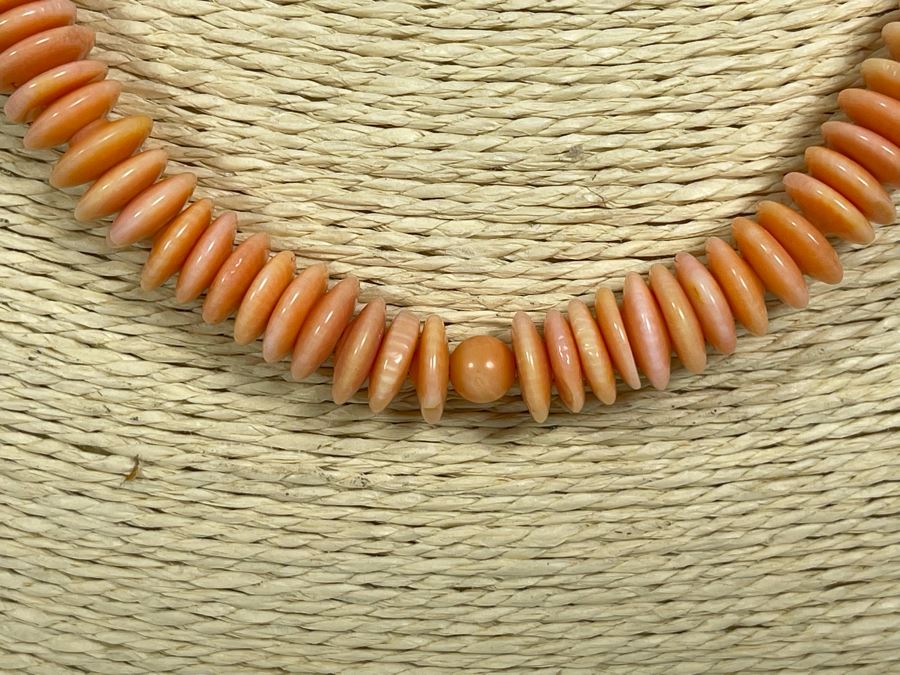 Orange Coral Bead 17'-20' Necklace 10mm Enhanced Beads [Photo 4]