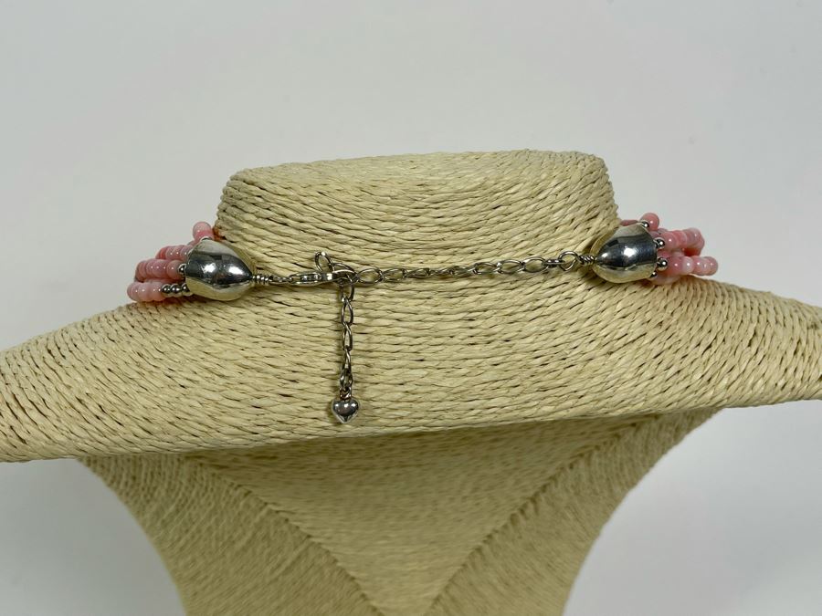 Dyed Angel Skin Coral 17'-20' Necklace With Extension Sterling Silver Clasp [Photo 5]