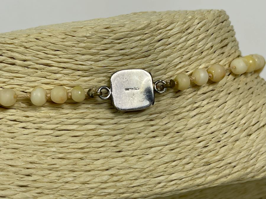 Graduated White Coral Beads Necklace 26' Sterling Silver Clasp 5.5mm-16mm [Photo 5]