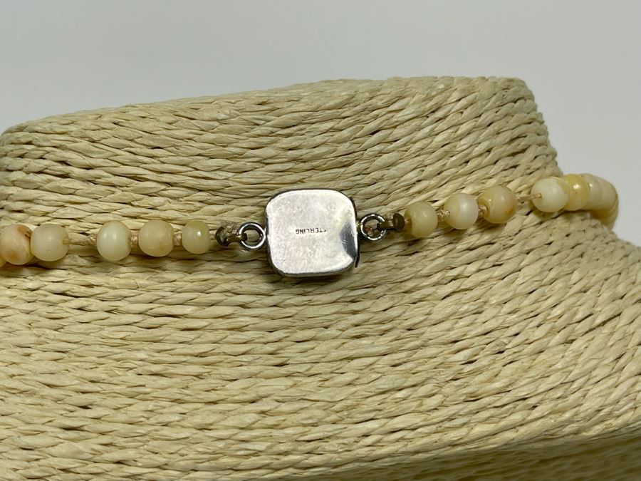 Graduated White Coral Beads Necklace 26' Sterling Silver Clasp 5.5mm-16mm [Photo 6]