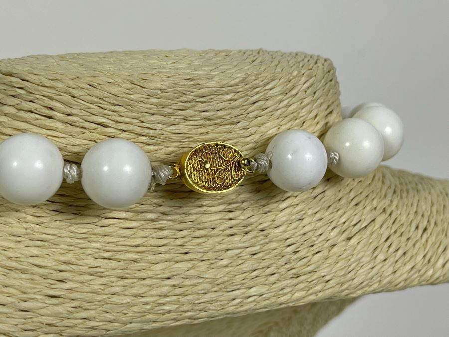 White Coral Beaded Necklace 14mm Deep Water 25' From Philippines / Taiwan [Photo 5]