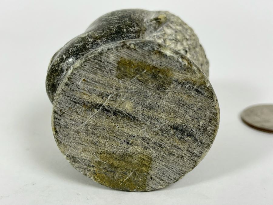 Old African Carved Green Stone Head Sculpture 1.75W X 2H [Photo 7]