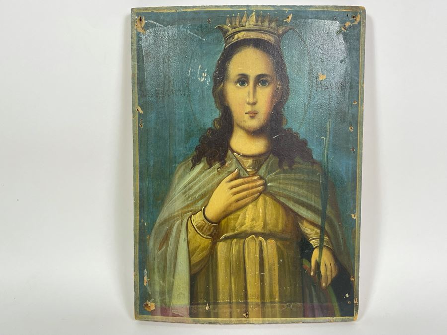 Vintage Russian Icon Painting 8.75W X 12H [Photo 3]