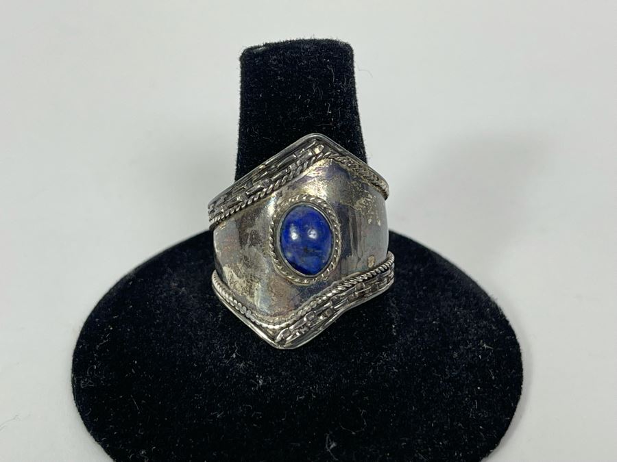 Sterling Silver Ring With Lapis Lazuli Stone Size 9.5 4g [Photo 2]