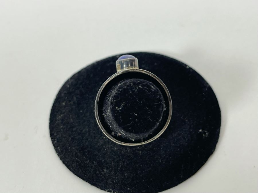 Sterling Silver Ring With Lapis Lazuli Stone Size 9.5 4g [Photo 6]