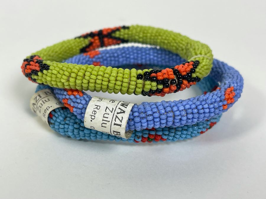Set Of Three Swazi Beads Zulu Handicrafts From South Africa  [Photo 3]