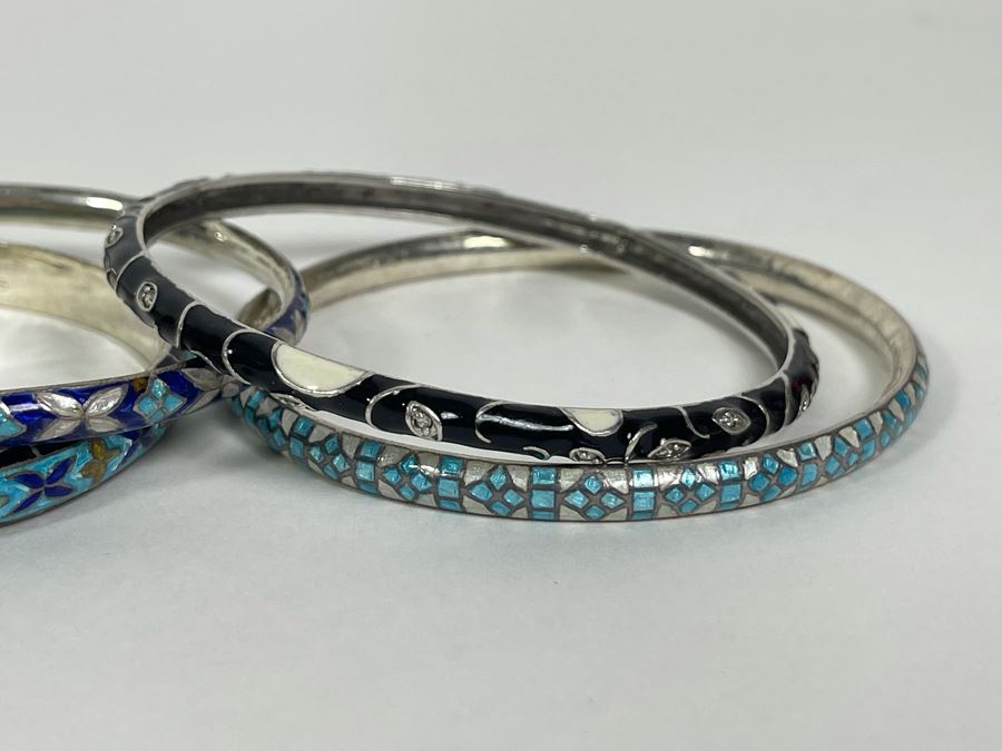 Set Of Four Sterling Silver Bracelets 57.9g [Photo 4]