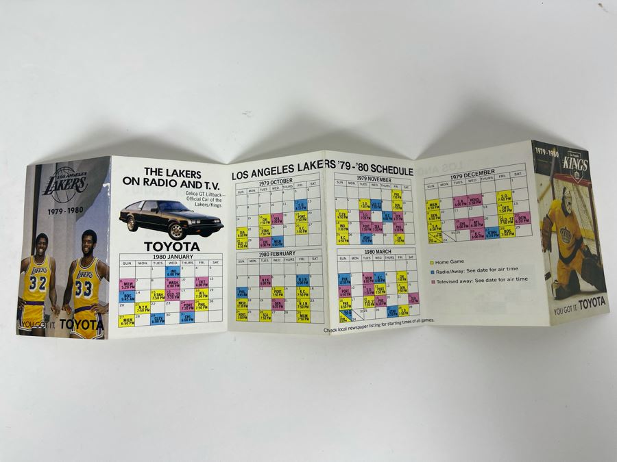 Los Angeles Lakers 1979-1980 Magic Johnson / Kareem Abdul Jabbar Team Schedule [Photo 3]