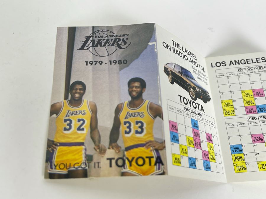 Los Angeles Lakers 1979-1980 Magic Johnson / Kareem Abdul Jabbar Team Schedule [Photo 2]