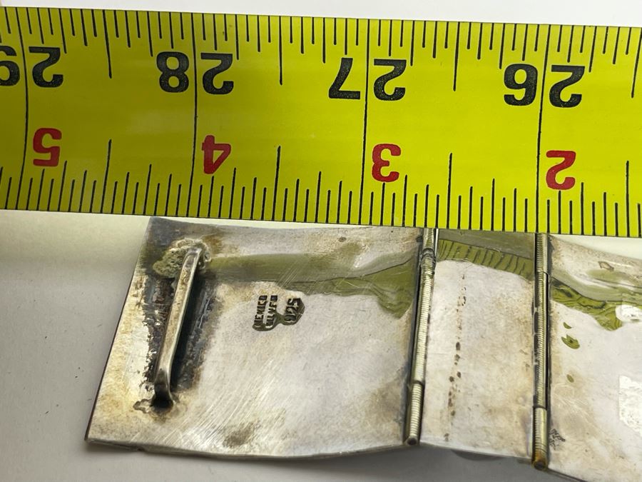 Sterling Silver Belt Signed Mexico 28L 236.8g [Photo 15]