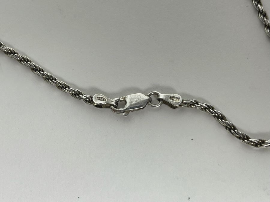 Native American Carved Turquoise Bear Fetish Pendant With Italian Sterling Silver 20' Chain Necklace 13.3g [Photo 5]