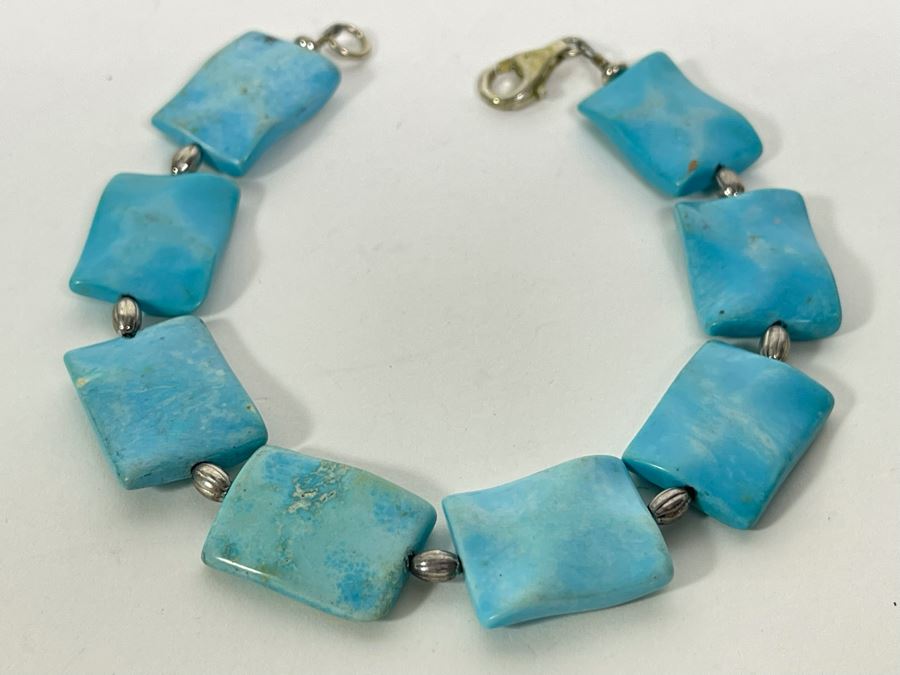 Turquoise Sterling Silver Bracelet 8L [Photo 1]