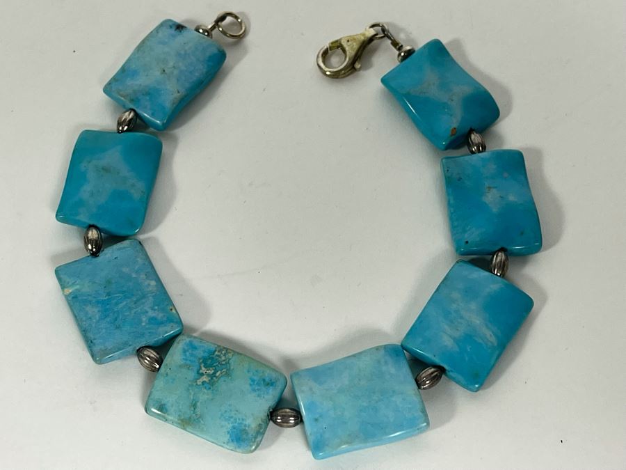 Turquoise Sterling Silver Bracelet 8L [Photo 3]