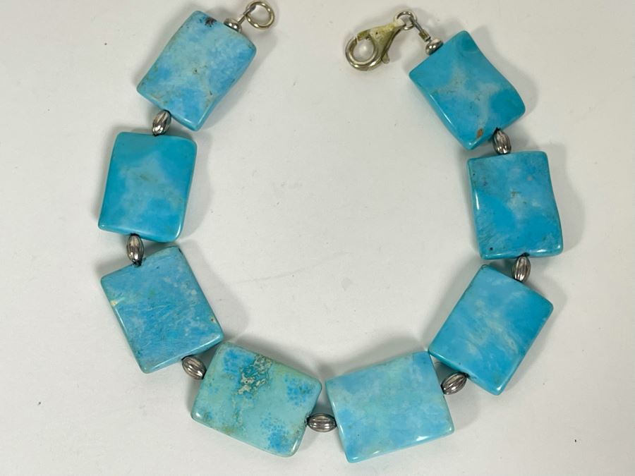 Turquoise Sterling Silver Bracelet 8L [Photo 5]