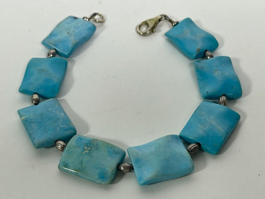 Turquoise Sterling Silver Bracelet 8L [Photo 2]