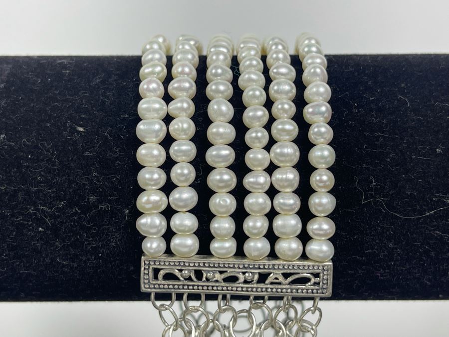 Barse Sterling Silver Pearl Bracelet 56.5g [Photo 8]