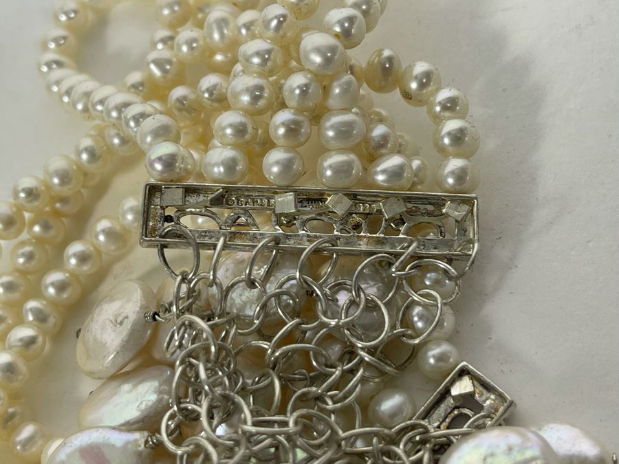 Barse Sterling Silver Pearl Bracelet 56.5g [Photo 11]