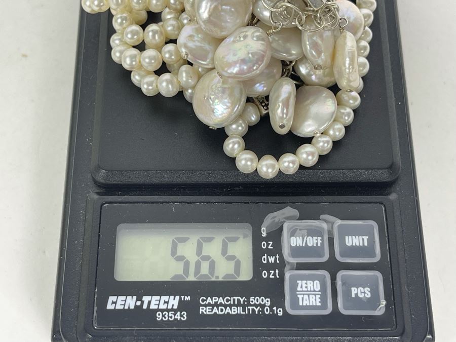 Barse Sterling Silver Pearl Bracelet 56.5g [Photo 14]