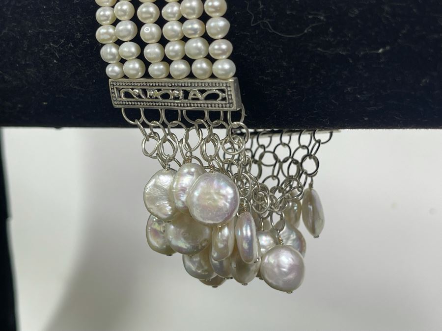 Barse Sterling Silver Pearl Bracelet 56.5g [Photo 9]