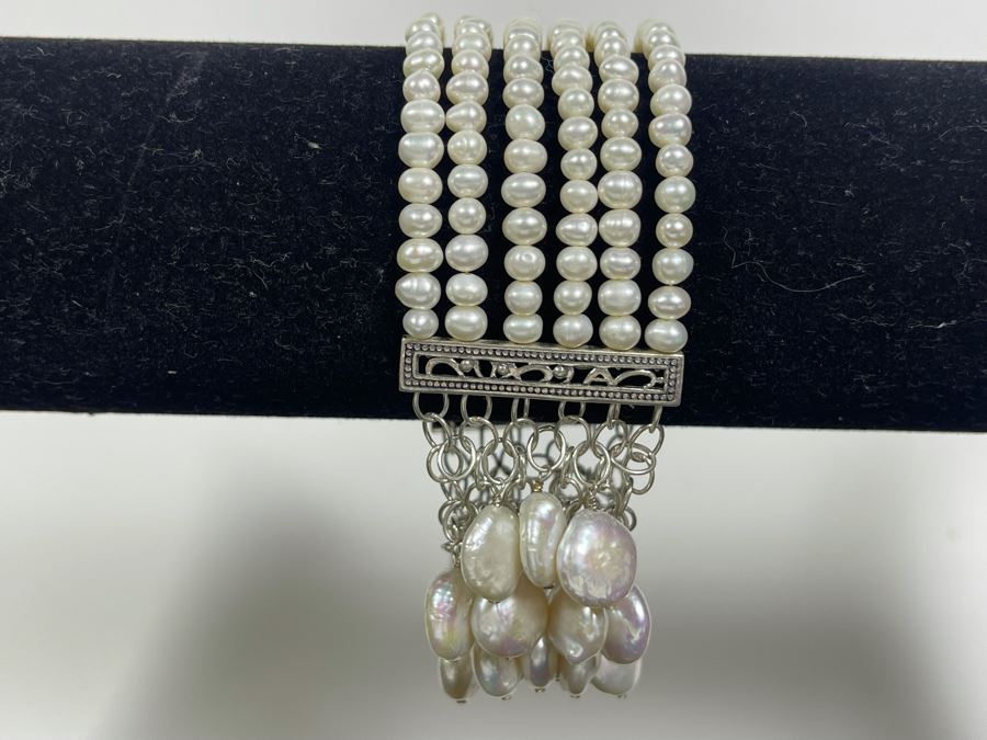 Barse Sterling Silver Pearl Bracelet 56.5g [Photo 2]