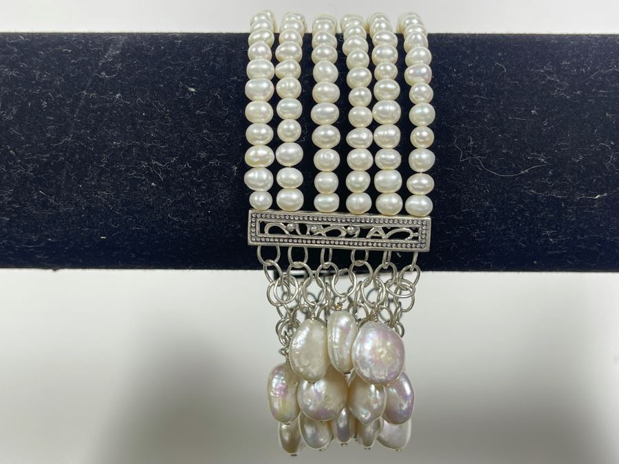 Barse Sterling Silver Pearl Bracelet 56.5g [Photo 6]